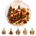 thumbnail image 1 of Clearance Glowing Christmas Story Ornament, Light-Up Mini Holiday Scene with Warm LED Light, Christmas Tree Decorations (Train), 1 of 6