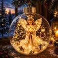 thumbnail image 1 of Clearance! Glowing Christmas Tree Story Ornament, 4 Inch Mini Holiday Scene Ball with String Lights, Lighted Xmas Tree Decoration for Mantel Tabletop Holiday Decor, Christmas Gifts(Angle), 1 of 6