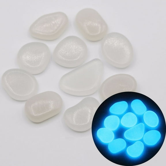 Clearance Glowing Stones under $5,Garden Decorative Pebbles StonesNon Radioactive Resin MaterialGlowingLawnFish Tank