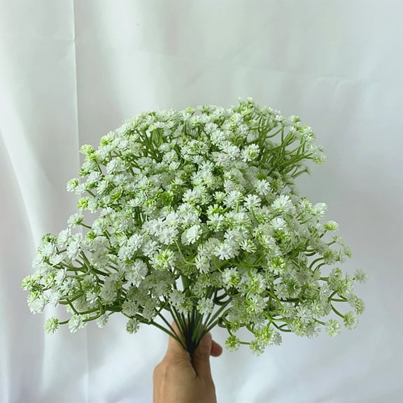 Gmogad 10 Pack Fake Gypsophila Flowers - Realistic White Artificial Baby’s Breath, Bendable Stems, No Fade for Wedding Bouquet Home Decor Party Centerpiece Arrangements