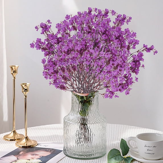 Gmogad 10Pcs Artificial Fake Cherry Blossom Flowers Branches for Vase, Faux Silk Cherry Stems Tall Vase Filler, Cherry Decor Vase Arrangements for Home Party Indoor Decor
