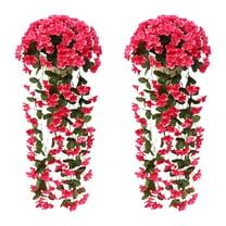 Gmogad 27" UV-Resistant Artificial Hanging Plant Fence - Silk Flower Screen for Balcony Wall Decor - Indoor/Outdoor Privacy Hedge Panel with 200 Realistic Blooms