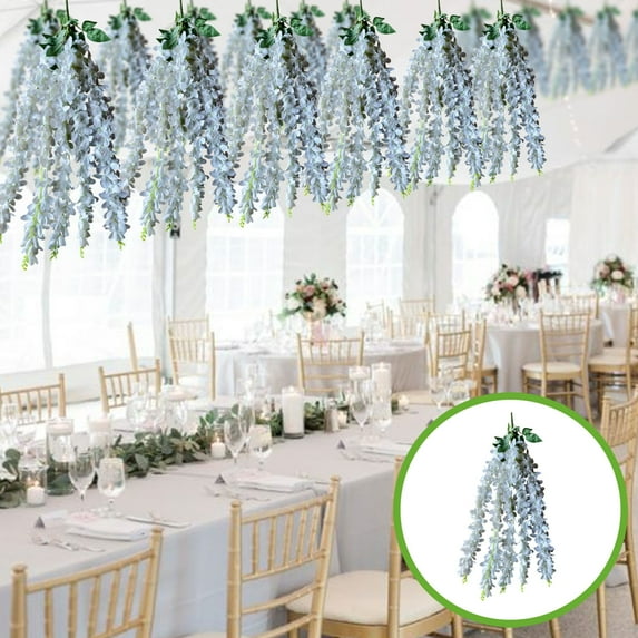 Gmogad Artificial Thai Orchid Flower Vines 83cm Realistic Wedding Arch Garland Plastic Greenery for Home Office Ceiling Party Decoration