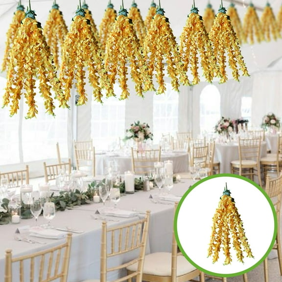 Gmogad Artificial Thai Orchid Flower Vines 83cm Realistic Wedding Arch Garland Plastic Greenery for Home Office Ceiling Party Decoration