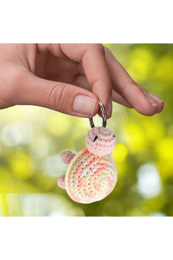 Crochet Turtle, Handmade Wool Crochet Turtle Keychain - Cute Kawaii Keyring Pendant for Mother’s Day Gift, Bag & Car Decor Cosmetic Bag, Mothers Day Gift Canvas Makeup Bag