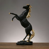 Gmogad Horse Statue, 11.6in Gold Resin Horse Sculpture Elegant Bookcase Decor Desktop Office Ornament Unique Home Study Decoration