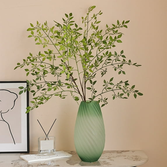 Gmogad Milan Leaf Fake Greenery 41 - 128 Realistic PVC Branches for Table Centerpiece/Tea Cup Decor, Low-Maintenance Artificial Plants for Living Room/Office