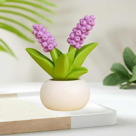 Gmogad Mini Resin Cactus, 2.5in Mini Purple Resin Cactus Potted Plant Fake Succulent Decor for Car Dashboard Desk Shelf Home Office Cute Gift Idea