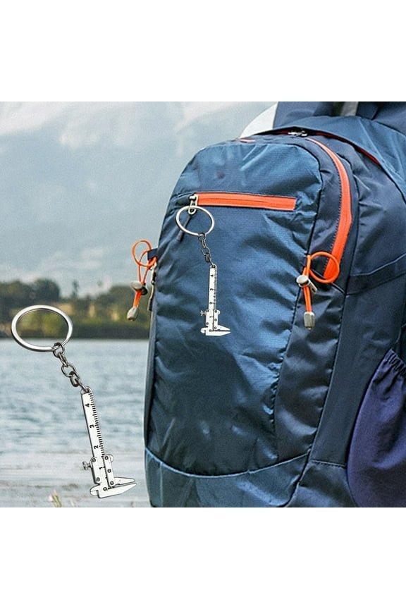 Mini Vernier Caliper Keychain - Portable Metal Measuring Tool Key Ring for DIY, Crafts, Gifts - Practical Pocket-Sized Accessory for Engineers & Hobbyists