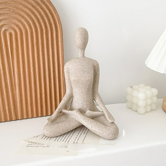 Gmogad Modern Yoga Girl Statue - European Minimalist Resin Decor for Living Room, Shelf Display | Mindful Home Accessory, Gift for Yoga Enthusiasts