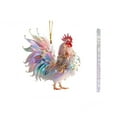 thumbnail image 1 of Gmogad Rooster Acrylic Car Hanging Ornament - Cute Backpack Pendant for Vehicle Interior Rearview Mirror Keychain Gift, 1 of 3