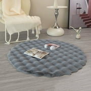 Gmogad Round Paper Area Rug - 40x40cm Soft Non-Slip Doormat, Pink Velvet Floor Mat for Bedroom Living Room, Contemporary Entry Carpet for Dorm Porch Hallway