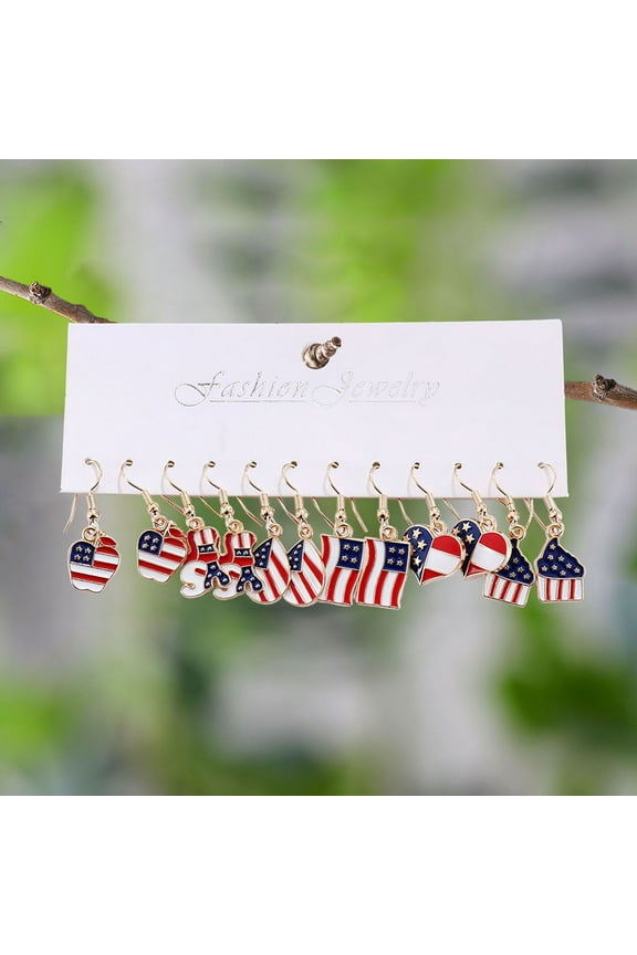 USA Flag Earrings Patriotic Red White Blue Star Drop Earrings for Women, 4th of July Party Accessories, Independence Day Festive Jewelry Gift