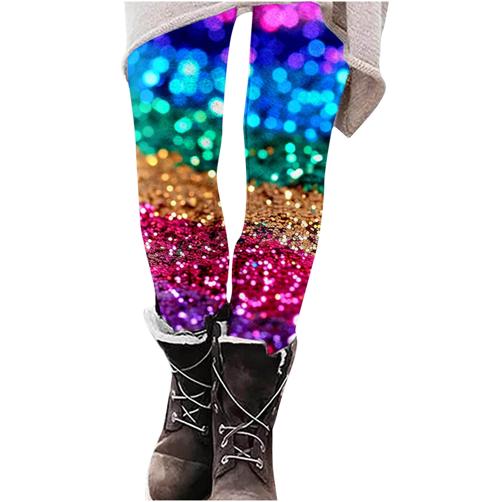 Sissycos Women's 80s Leggings Artistic Splash Printed Buttery