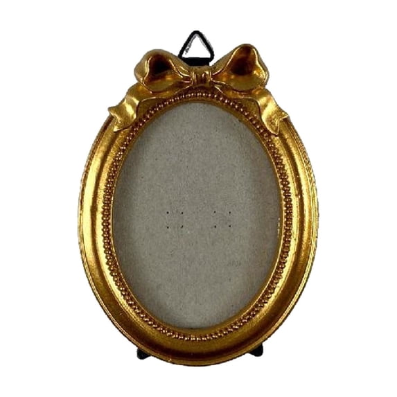 Clearance | Gold Carved Photo Frame with Bow Design for Tabletop Wall Display, Elegant Picture Frame for Home Office Photo Decor and Everyday Use