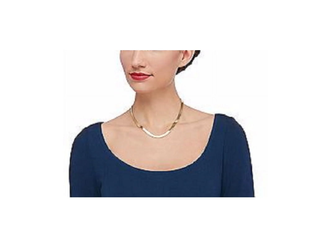 YTTAL Clearance!Gold Necklace For Women 14K Herringbone Flat Necklace 20" 5MM Gold Plated