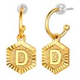 thumbnail image 1 of [Clearance] Gold Plated Earrings Alphabet Initial Jewelry Graduation Earrings for Her Granddaughter Sister Friends Christmas (Initial-D) Clearance Jewelry Gift On Sale, 1 of 8