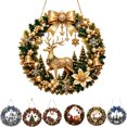 thumbnail image 1 of Clearance! Gold Reindeer Wreath Diamond Art Hanging Kit for Adults, DIY Bow Bell Suncatcher Craft, Special Shaped Rhinestone Pendant, Christmas Home Decor, 1 of 8