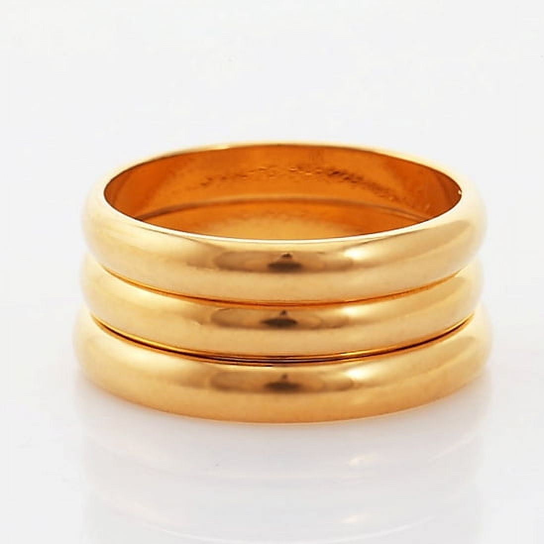 [Clearance]Gold Plated Rings Set 3Pcs Stackable Women's Rings Simple ...