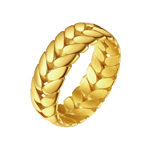Clearance Statement Wheat Rings for Women Men 18K Gold Plated Band Rings Size Birthday Valentines Day Jewelry Gifts Girlfriend Wife Her Age Ideas, Size 13