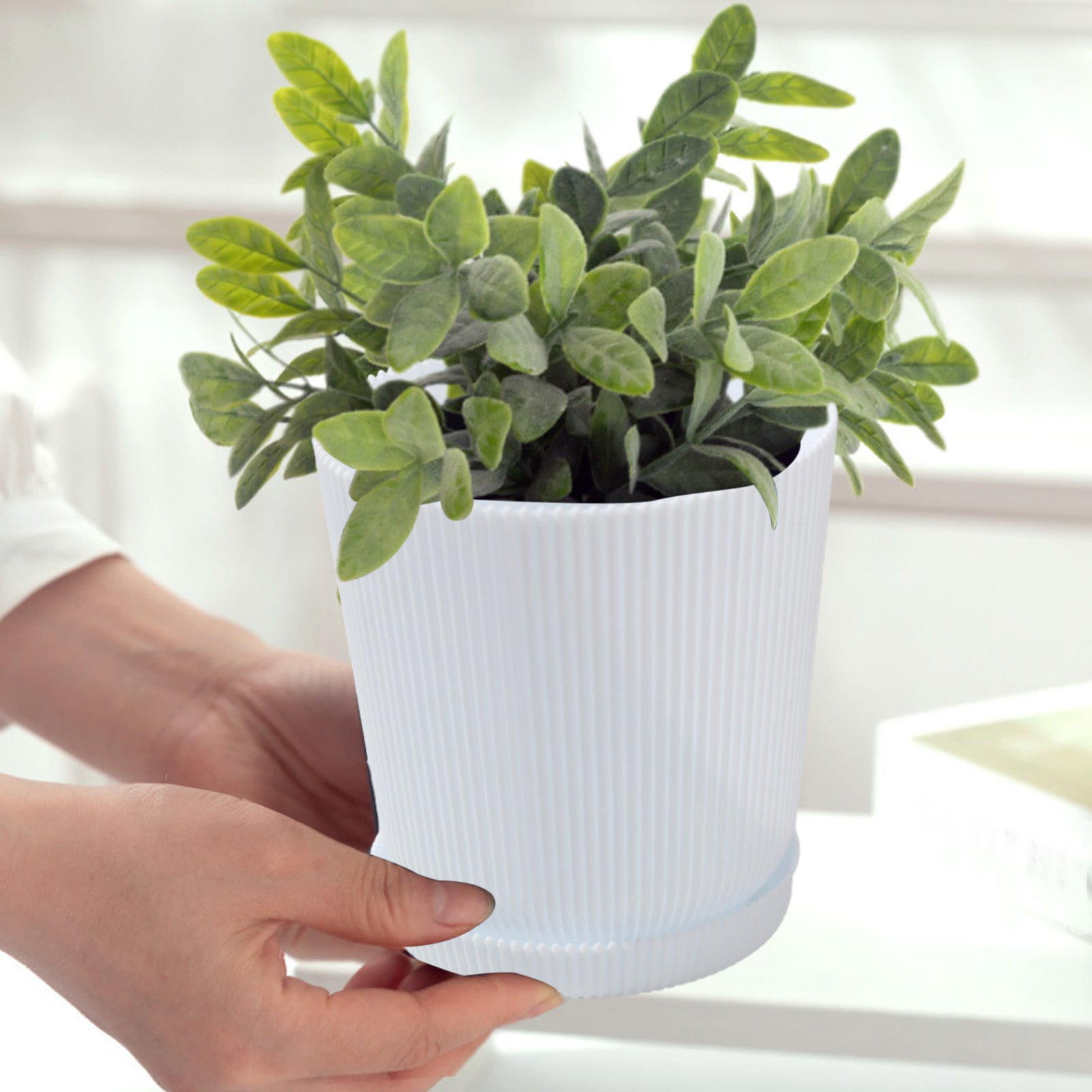 Clearance Green Plastic Flower Pots Balcony Vegetable Garden Green