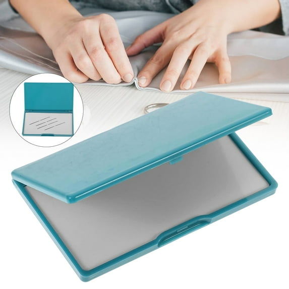Clearance Green Sewing Needle Case With Pin Holder Slim Line Storage Organizer For Small Metal Objects And Sewing