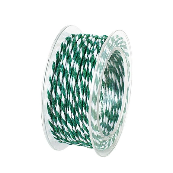 Clearance! Green and White Twine String, 33 Feet Feet Christmas Bakers Twine String, 2MM Heavy Duty Packing String for DIY Crafts, Christmas Decoration, Gift Wrapping, Craft Wrapping
