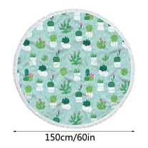 Guanhe Summer Round Printed Microfiber Beach Towel Super Lightweight Colorful Bath Towel Sandproof Beach Blanket Beach Mat Multi-Purpose Towel For Travel Swimming Pool