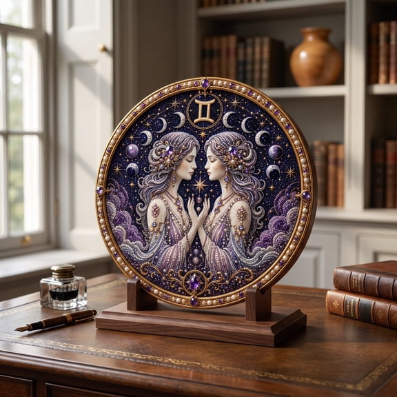 Clearance Gunhay 12 Zodiac Signs Pearl Art Kit, Relaxing DIY Craft for Astrology Lovers, Perfect Home Decor & Meaningful Gift for Zodiac Lovers, Gemini