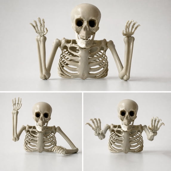 Clearance Gunhay Halloween Skeleton Decorations, 8.6" Halloween Groundbreaker Half Body Skeleton Decoration, Realistic Plastic Skull Figurine for Halloween Decorations Outdoor Yard Décor