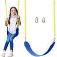 thumbnail image 1 of Gym Kingdom Outdoor Swing Seat Replacement - Pack of 1 Replacement Swings for Swingsets for Outside with Plastic Coated Chains and 2 Hooks, Playground Accessories, Blue, 1 of 7