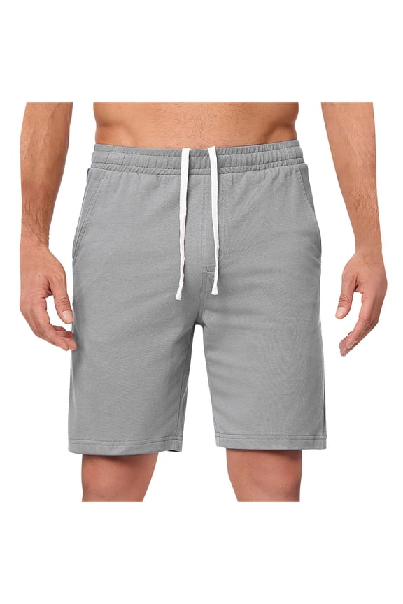 Clears Summer Cotton Shorts for Men，Mens High Waisted Beach Shorts Drawstring Adjustable Bermuda Shorts Baggy Relaxed Fit Short Trousers Hiking Outdoor Track Sweatpants