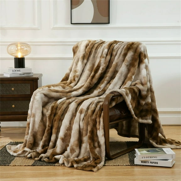 Clearance HAZIUA Faux Throw Blanket For Couch Fuzzy Soft Plush Thick Bubble Blanket For Sofa Bedroom Living Room