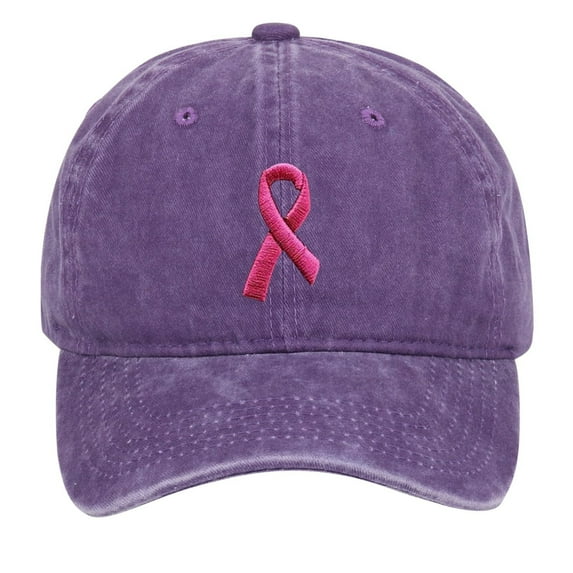 HCURIBAD Breast Cancer Hats for Women, Embroidered Adjustable Breast Cancer Awareness Hat Breast Cancer Gifts for Woman, Baseball Cap, Workout Hat