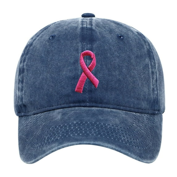HCURIBAD Breast Cancer Hats for Women, Embroidered Adjustable Breast Cancer Awareness Hat Breast Cancer Gifts for Woman, Baseball Cap, Workout Hat