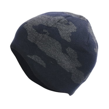 Clearance! HCURIBAD Knit Hats,Men's Warm Ski Woolen Hat Double Camouflage Sports Riding Knit Hat Sleeve Ear Protection Cap,Skull Cap,Winter Hats,Beanies Cap Navy One Size