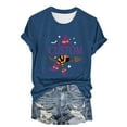 thumbnail image 1 of Clearance! HCURIBAD Shirts for Women, Women's Casual Letter Printed Round Neck Short Sleeve Top Halloween Witch T Shirt, Womens Graphic Tees, Halloween Shirts for Women 1PC T-Shirt Blue L, 1 of 4
