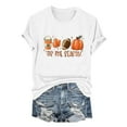thumbnail image 1 of Clearance! HCURIBAD Shirts for Women, Women's Pumpkin Baseball Maple Leaf Letter Printed T-Shirt Halloween Round Neck Tee, Womens Graphic Tees, Halloween Shirts for Women 1PC Top White 4XL, 1 of 4
