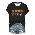 thumbnail image 1 of HCURIBAD Shirts for Women, Womens Halloween Pumpkin Print T-Shirt Casual Round Neck Top, Womens Graphic Tees, Halloween Shirts for Women 1PC Top Black 2XL, 1 of 4