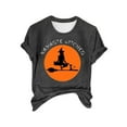 thumbnail image 1 of HCURIBAD Shirts for Women, Womens New Halloween Print Loose Round Neck Drop Shoulder T Shirt, Womens Graphic Tees, Halloween Shirts for Women 1PC Top Orange 2XL, 1 of 4