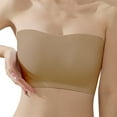 thumbnail image 1 of HCURIBAD Strapless Bra,Backless Tops Women's Strapless Bra Stretch Wireless Breathable Bra Anti-skid Plunge Bra 2024 New,Wireless Bras for Women,Tube Top with Built in Bra Khaki M, 1 of 7