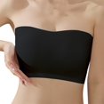 thumbnail image 1 of Clearance! HCURIBAD Strapless Bra,Backless Tops Women's Strapless Bra Stretch Wireless Breathable Bra Anti-skid Plunge Bra 2024 New,Wireless Bras for Women,Tube Top with Built in Bra Black XL, 1 of 7