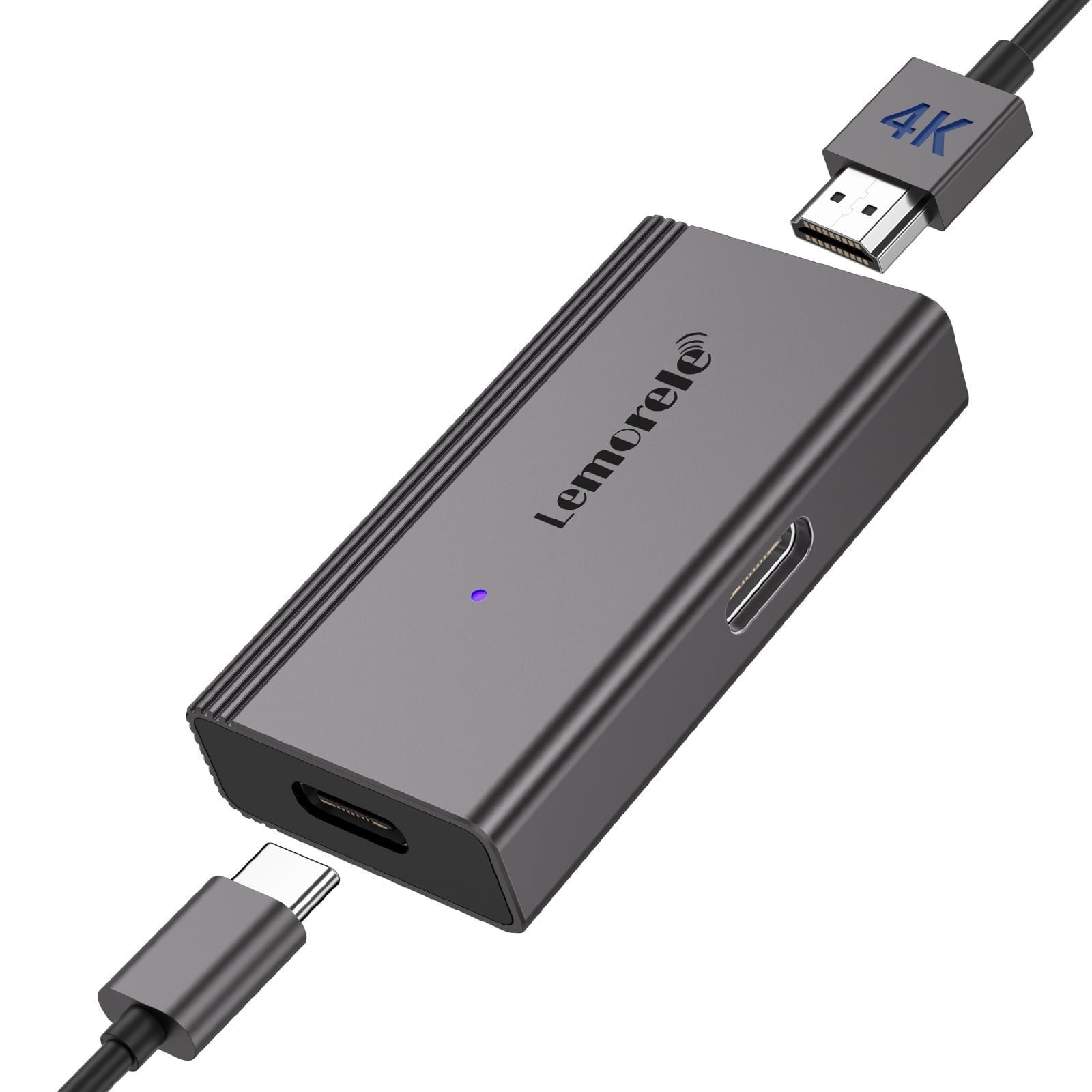Lemorele HDMI to Type-C Adapter, HDMI 4K 60Hz to Type-C Video ,AR Glasses Adapter, Compatible with Switch/PS4/PS5/Xbox, Aluminum Alloy, Plug and Play