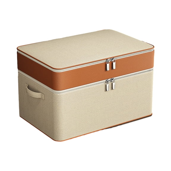 Clearance!HDWUEN Storage Containers With Lids,Wardrobe Organizer,Large Capacity Storage Box,63*43*35cm,Beige