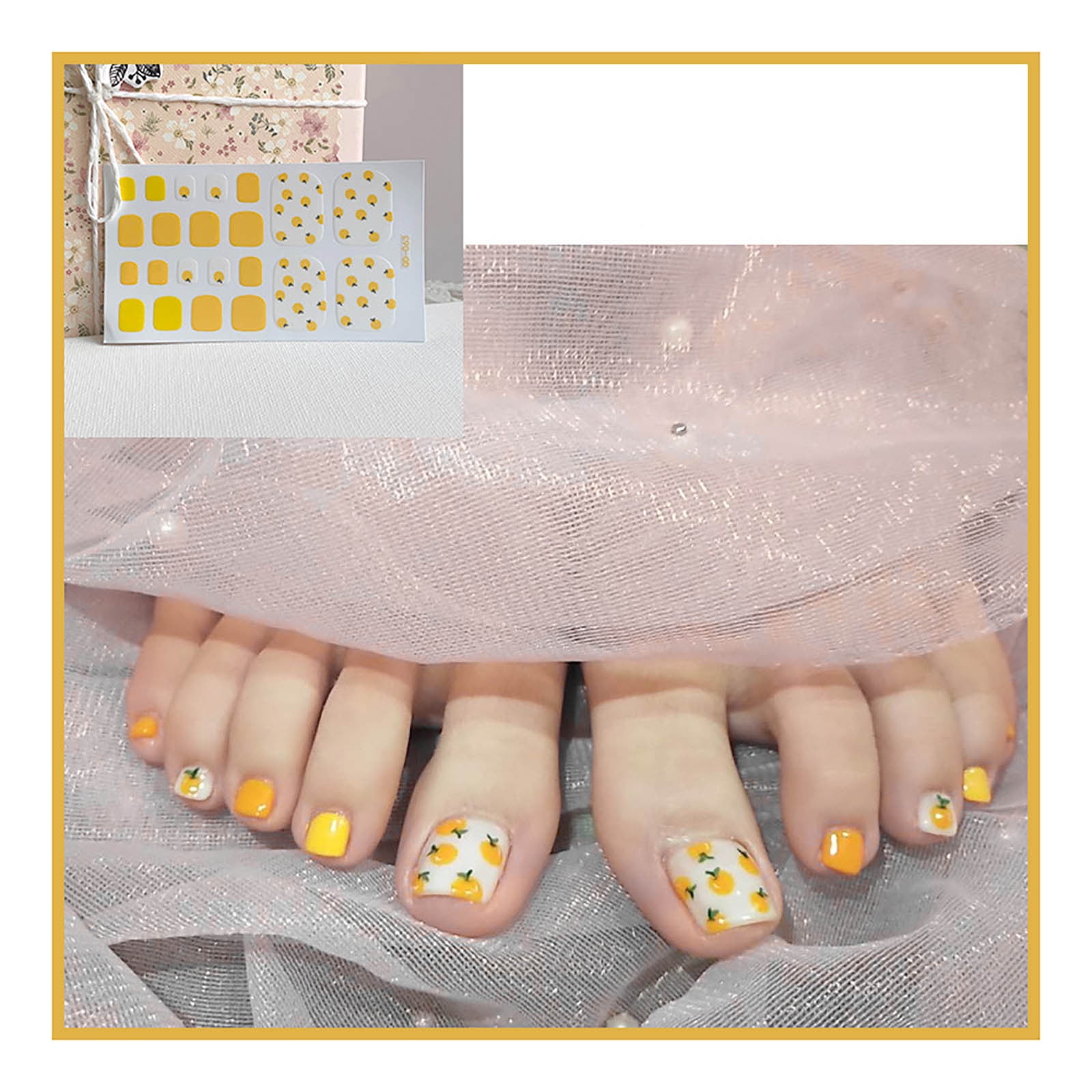 Clearance!Hadred Nail Stickers Fashion Summer Toe Nail Stickers Wraps