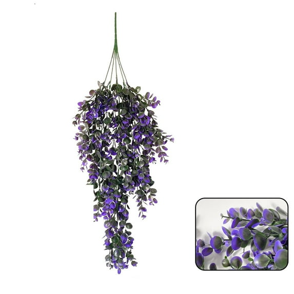 Clearance! Haidf 1Pc Hanging Flowers Artificial, Plastic Hanging Flowers, Silk Fake Wisteria Flowers Hanging for Home Indoor Outdoor Garden Patio Yard Room Porch Wedding Decoration, 29.5", Purple
