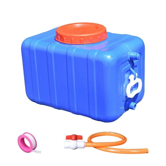 Clearance! Haidf 7.3 Gallon Water Tank, Portable Water Storage Containers with Valve, Hose, and Raw Belt, Multifunction Water Storage Tank for Outdoor Hiking, Camping, RV, and Emergency, Blue
