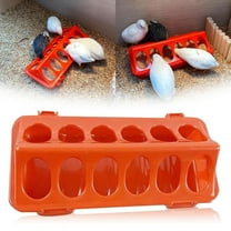 Clearance! Haidf Flip Top Multipurpose Poultry Feeder, 12 Holes Pigeon Feeder with Hinged Lid, Chicken Feeder, Bird Feeder for Ducklings, Quail Feeder, No Mess, No Waste, Poultry Trough Tool, Red