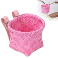 thumbnail image 1 of Clearance! Haidf Kids Bike Basket Front, Handwoven Rattan Bike Basket with Adjustable Leather Straps, Toddler Bike Basket for Boys Girls, Wicker Bike Basket, Bicycle Basket, 4.72 Inch, Pink, 1 of 10