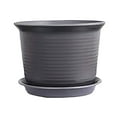 thumbnail image 1 of Clearance! Haidf Plant Pot, Thicken Plastic Planter with Tray and Multi Mesh Drainage Holes, Ripple Pattern Flower Pots for Indoor Outdoor Garden Flowers and Plants, Outdoor Pot, 7 Inch, Gray, 1 of 6